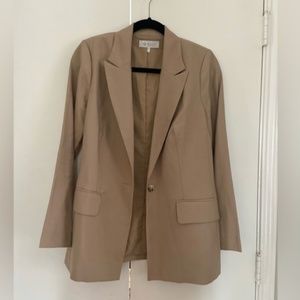 WAYF Tan Blazer single button lightweight summer lined